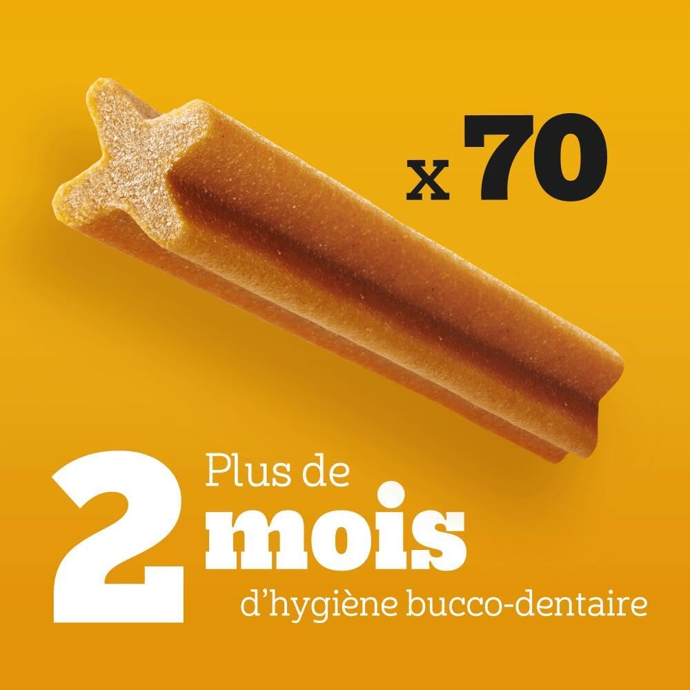 PEDIGREE DENTASTIX Sticks Dentaires pour Grand Chien +25kg - 56 Bâtonnets à Mâcher (Lot de 8 Sachets de 7 Friandises) - Hygiène Bucco-dentaire, Scientifiquement Prouvé, Nettoyage au Quotidien